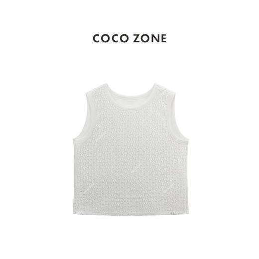 COCO ZONE 时尚镂空圆领无袖背心百搭套头上衣 CC2B1080 商品图1