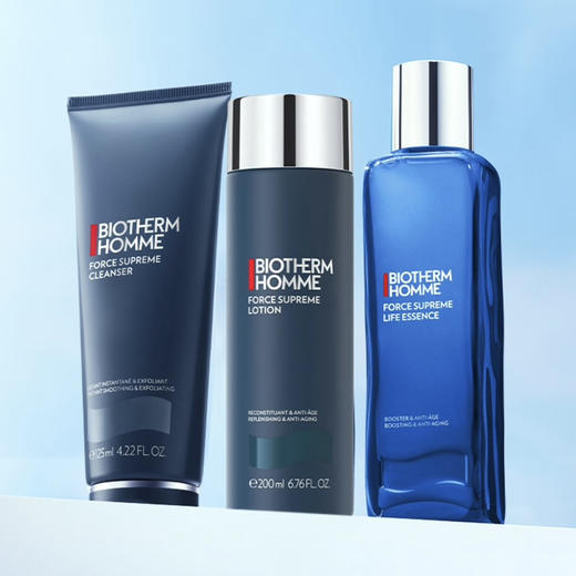 【加量版】法国 Biotherm碧欧泉 男士御尊蓝钻紧肤三件套 套盒（洁面125ml+水200ml+乳液100ml） 商品图2