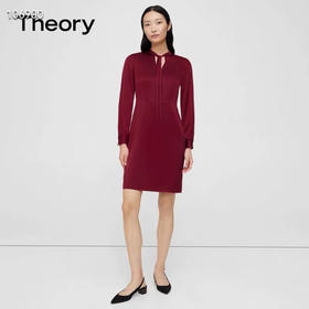 Theory 加厚真丝缎收腰连衣裙