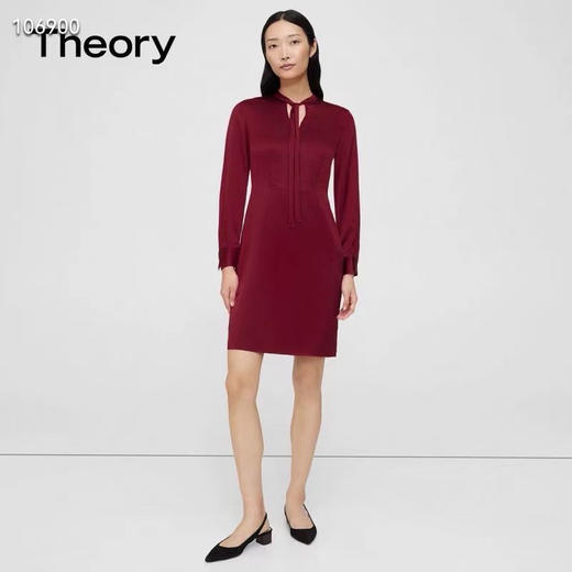 Theory 加厚真丝缎收腰连衣裙 商品图0