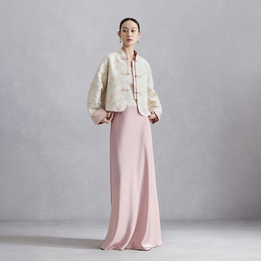 naivee纳薇新中式对襟立领优雅百搭流行宽松外套上衣女248133425-92 商品图2