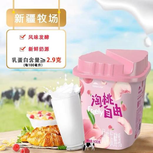 天润果肉酸奶淘桃自由大果粒酸奶香甜美味 400g/罐 新疆直发 商品图0