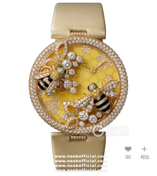 卡地亚C家白色小蜜蜂🐝创意宝石系列
🐝当时看到第一眼就觉得超级可爱！喜欢的赶快拿下吧！整只蜜蜂都是纯手工缝制施华洛钻！光是蜜蜂的大小就调了N次！搭配正品一致的ETA出进口瑞士石英机芯 商品图0