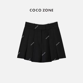 COCO ZONE 时尚女士黑色休闲优雅气质短裙 23C18282