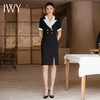 IWY/高级感设计款黑色短袖西装连衣裙收腰显瘦大翻领商务接待工装Q957 商品缩略图4