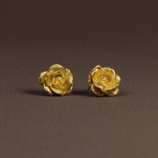 春之叹息 纯银山茶花朵耳饰 商品图0