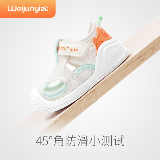 炜俊亿足学步鞋男宝宝凉鞋夏季网面婴儿凉鞋软底岁女童鞋机能凉鞋 商品图3