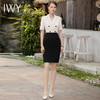 IWY/夏季短袖薄款连衣裙女时尚气质工作服假两件修身美容院职业装Q943 商品缩略图1