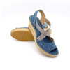断码特价37码&39码——西班牙原产手工制作时尚轻便舒适女款坡跟草编鞋702TR牛仔蓝（繁星系列） 商品缩略图4
