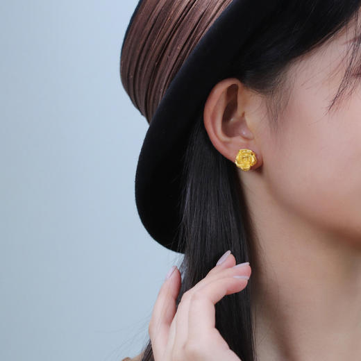 春之叹息 纯银山茶花朵耳饰 商品图1