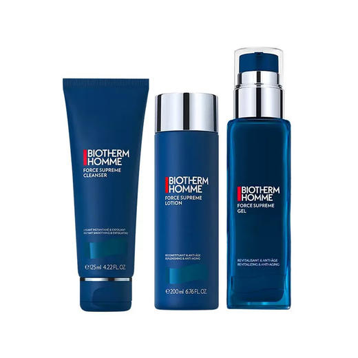 【加量版】法国 Biotherm碧欧泉 男士御尊蓝钻紧肤三件套 套盒（洁面125ml+水200ml+乳液100ml） 商品图8