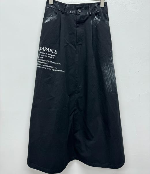 2-10GD后腰半橡筋长半裙40420（黑） 夏季 142100110321 商品图3