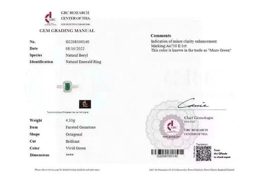 1ct 祖母绿戒指 商品图5