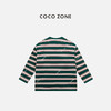 COCO ZONE 100棉条纹撞色长袖T恤休闲圆领上衣CC2B1228 商品缩略图1