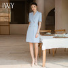 IWY/时尚蓝色西装连衣裙女夏季短袖主持人气质女神范讲解员服装Q913 商品缩略图4