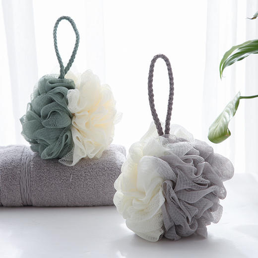 买一送一 大号沐浴球 拼色浴花柔软搓澡神器 起泡网双色沐浴花洗澡巾洗澡球 商品图0