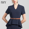 IWY/高端藏青职业装女装套装夏季时尚气质短袖正装ol连衣裙售楼部Q390 商品缩略图2