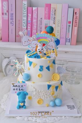 1027CAKE | 双层蛋糕  小兔子 周岁