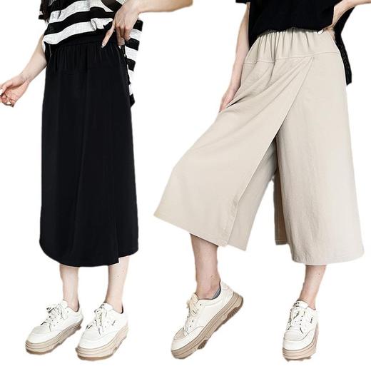 简约不简单 慵懒肌理纹 【八分开叉阔腿裙裤】环绕开叉裤腿设计 A字裙高腰版型 不挑身材 防走光裙裤 日常百搭 显瘦拉腿 遮肉时尚 商品图4