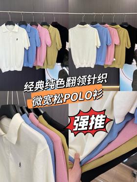 阳光型男很难拒绝的经典纯色针织微宽松POLO衫