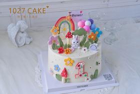 1027CAKE |  周岁 小兔子  翻糖装饰