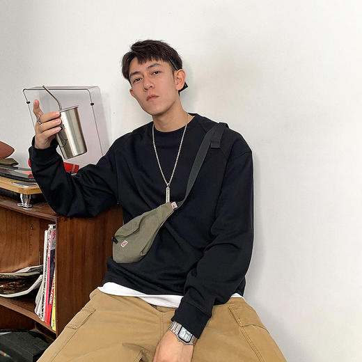 徐太浪百搭基础款纯色长袖T恤男2024新款春秋简约叠穿内搭打底衫 商品图1