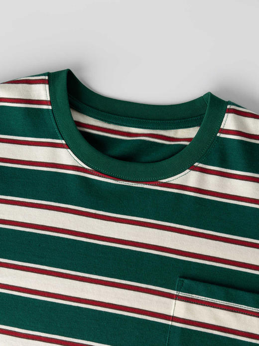 COCO ZONE 100棉条纹撞色长袖T恤休闲圆领上衣CC2B1228 商品图5