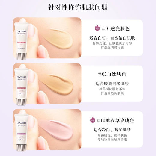 日本 DECORTE黛珂 水感透亮妆前隔离CC素颜霜 防晒霜SPF50+/PA 35g 商品图3