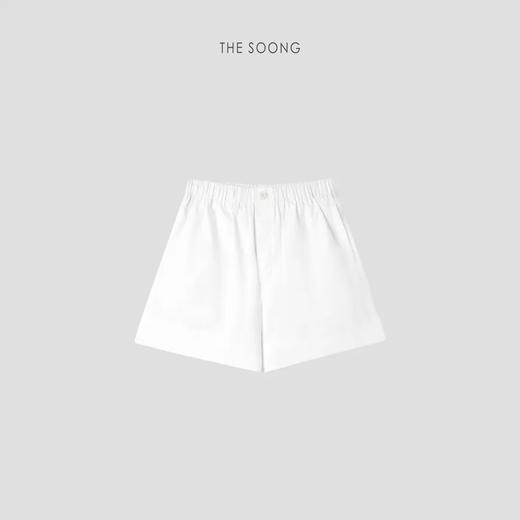 THESOONG|‘糖果短裤’100%棉135g微肌理松紧腰白色短裤HBKZ4638 商品图9