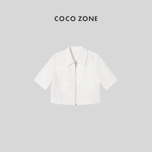 COCO ZONE 时尚POLO领拉链式设计短款上衣  23C18666 商品图4