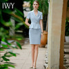 IWY/气质蓝色短袖西装连衣裙女薄款夏季职业装套裙高级感医美工装Q944 商品缩略图4