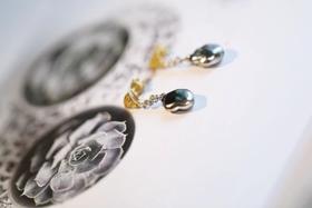 古典油画般的客旭黑珍珠耳环