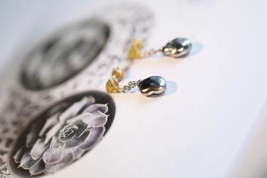 古典油画般的客旭黑珍珠耳环 商品图0