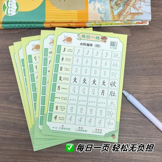 每日一练  点阵笔画/偏旁✅科学规划，循序渐进✅每日一页，轻松无负担✅视频教学✅增强自信，培养耐心 商品图0