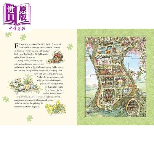 预售 【中商原版】野蔷薇村的故事 拼图书 The Brambly Hedge Jigsaw Book 英文原版 儿童绘本故事 12块拼图玩具书 精装进口 3岁+  商品图3