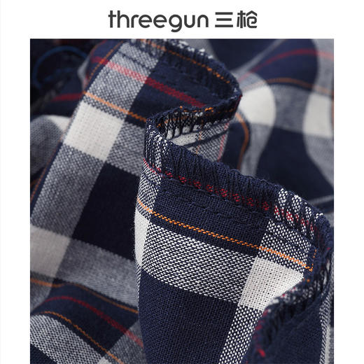 Threegun三枪 【纯棉】男士彩格家居短裤-50211B911 商品图8