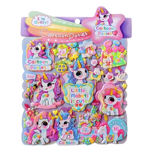 小马宝莉大号双层泡棉立体贴纸1板 卡通手帐贴3d立体泡泡贴益智玩具礼物女孩奖励粘贴画 商品图0