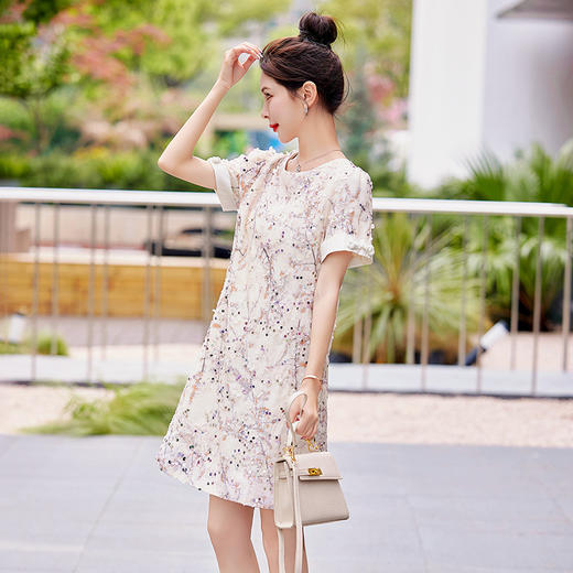 新中式刺绣重工高级感，名媛气质减龄连衣裙HMG2866 商品图3