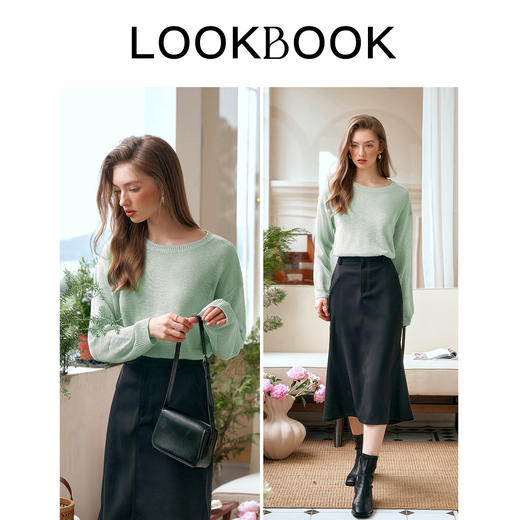 
OLrain欧芮儿法式宽松圆领长袖针织衫女早秋2024年新款慵懒上衣 商品图4