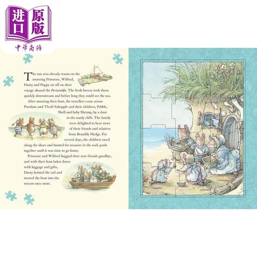 预售 【中商原版】野蔷薇村的故事 拼图书 The Brambly Hedge Jigsaw Book 英文原版 儿童绘本故事 12块拼图玩具书 精装进口 3岁+  商品图4