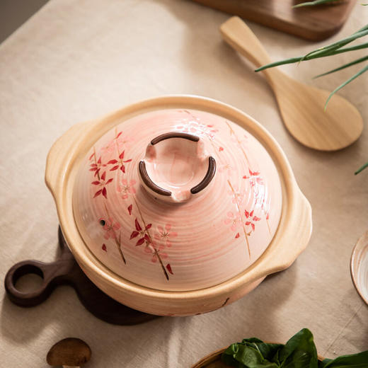 万土烧和风花见6号9寸高锅A3006桃粉 商品图2