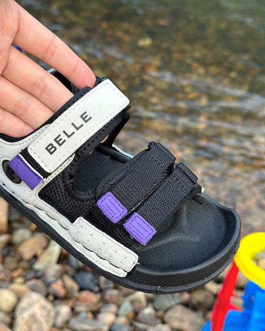 【中大童露趾镂空溯溪鞋】百丽品牌直发！🌲出门游玩必备时尚好物  轻盈舒适，步履轻盈✅风格简约、精美，又充满童趣！✅鞋身轻便，橡胶大底防滑慢回弹❗减震耐磨 ✅粘扣设计，方便穿脱！ 即穿即走 商品图5