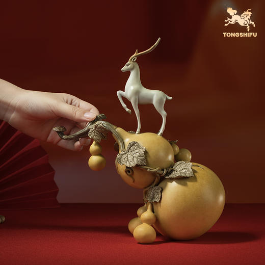 铜师傅《福禄福禄》新国风 葫芦工艺品摆件 家居客厅装饰品摆件 商品图4
