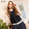 两三事 宇宙传讯 2024夏季新款复古蕾丝边拼接牛仔短款上衣背心女 商品缩略图0