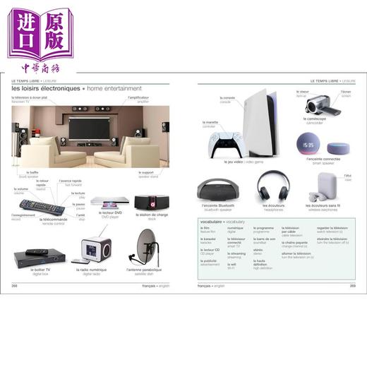 【中商原版】DK Bilingual Visual Dictionary French English 商务词典 2024年新版DK双语图解词典 法语 英语 双语图解字典 商品图2