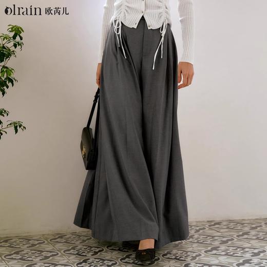 OLrain欧芮儿法式宽松裙裤休闲裤女早秋2024新款通勤百搭阔腿西裤 商品图0