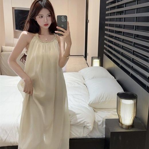 【超仙❗️挂脖吊带连衣裙】设计新颖，柔软舒适，仙气十足，优雅柔美裙子，简约大方，夏新款法式名媛气质海边小个子仙女长裙 商品图2