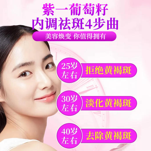【祛黄褐斑，白净容颜】紫一玫瑰花红花葡萄籽提取物片 60片/瓶 商品图3