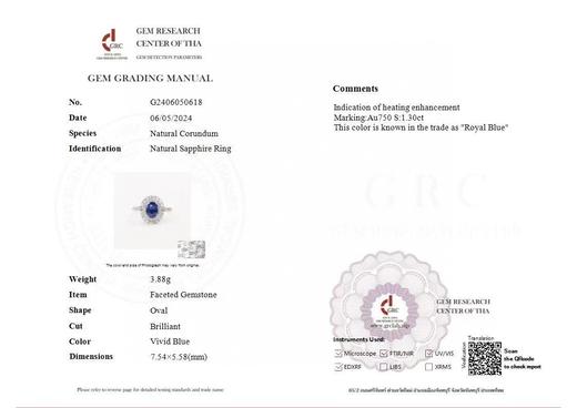 1.3ct 蓝宝石戒指 商品图5