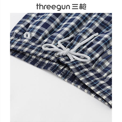 Threegun三枪 【纯棉】男士彩格家居短裤-50211B911 商品图4